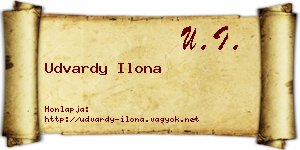 Udvardy Ilona névjegykártya